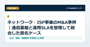 ネットワーク・ISP事業のM&A事例｜通信基盤と運用SLAを整理して統合した匿名ケース